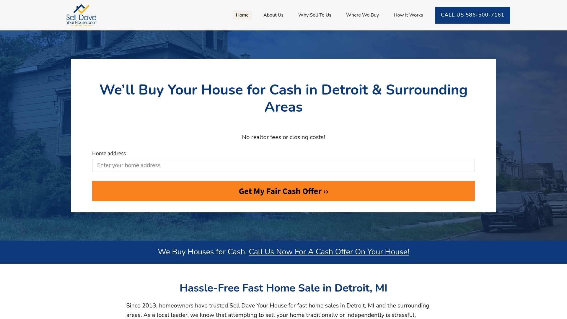 Sell Dave Your House, a Detroit cash home buyer
