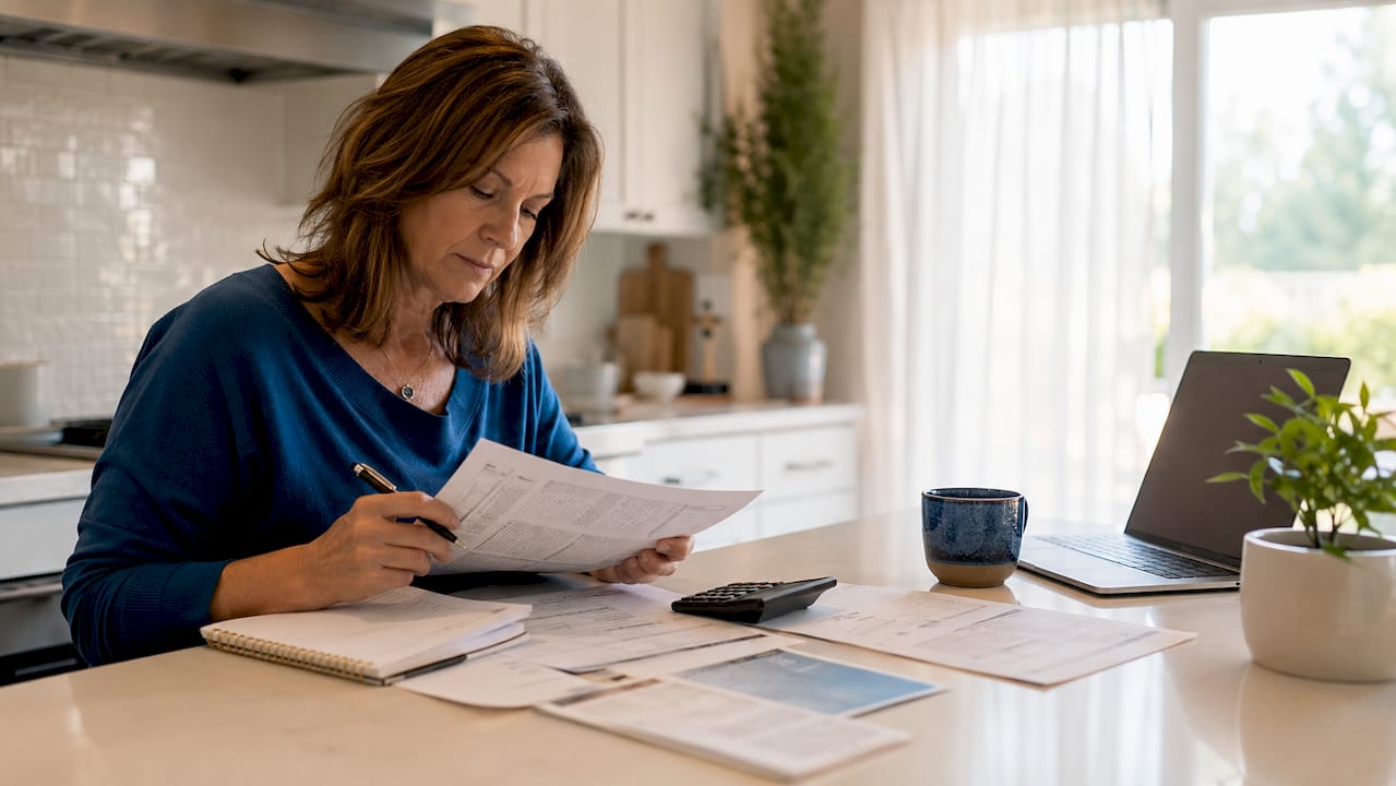 Homeowner reviewing home sale proceeds documents