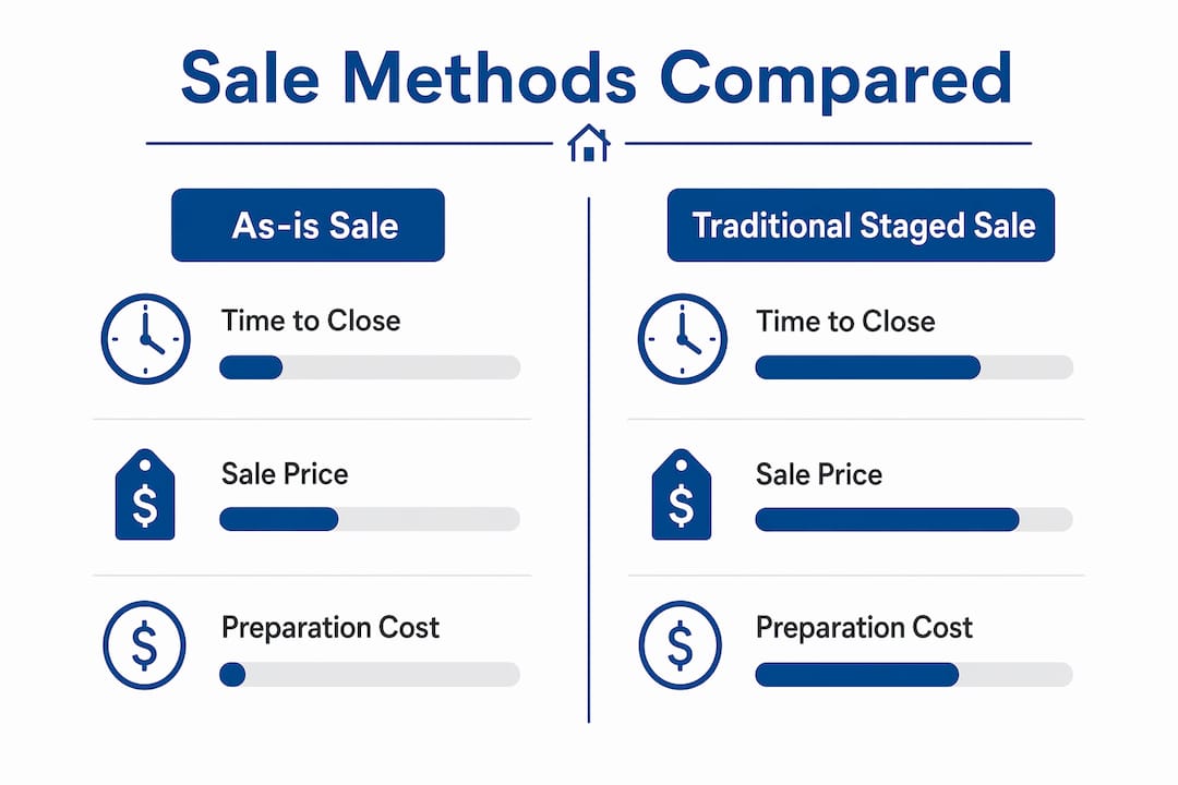 Comparison infographic of as-is and staged home sales