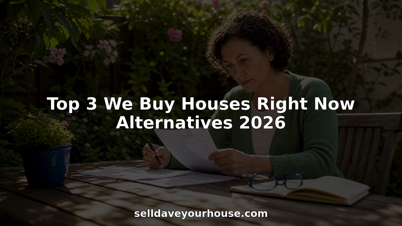 Homeowner reviewing cash home sale offer documents
