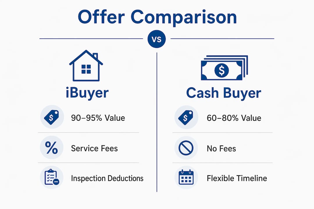 Infographic comparing iBuyer and cash buyer offers