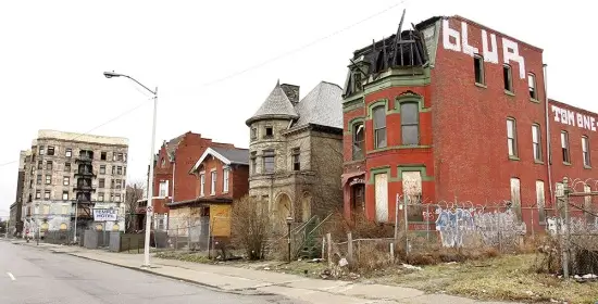 Damaged house in Detroit, MI