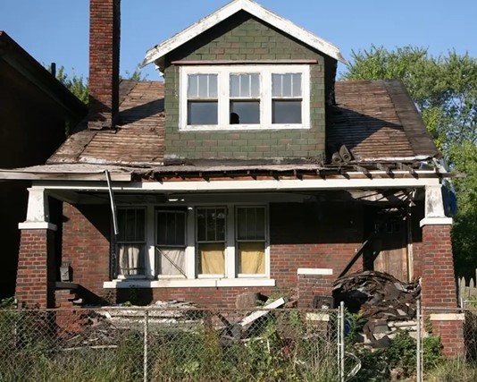 Burned down house in Michigan
