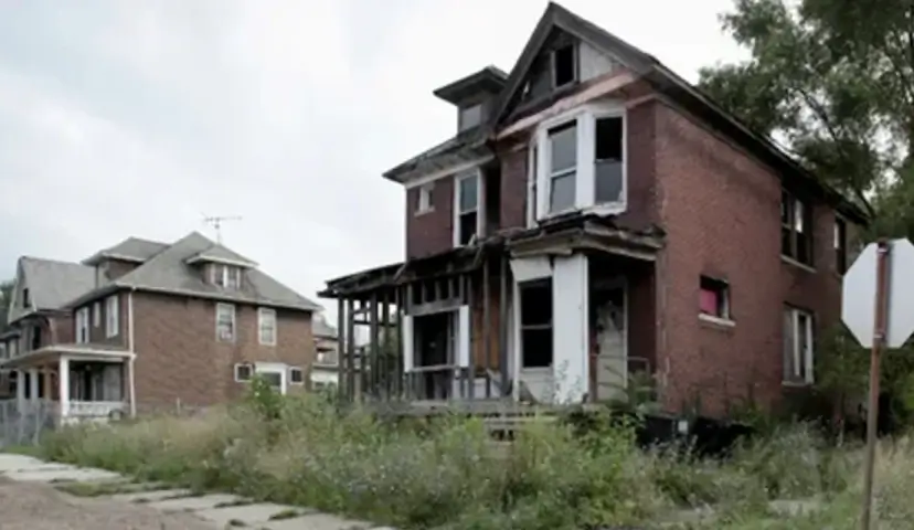 A weathered house needing repairs, depicted in an undated image from Allen Park, MI
